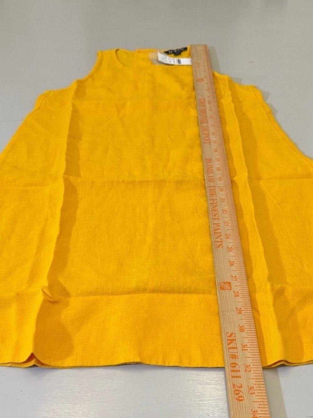 J.Crew Maxine Linen Button-Back Dress XXS Petite Yellow Sleeveless NWT Flawed - Picture 10 of 13